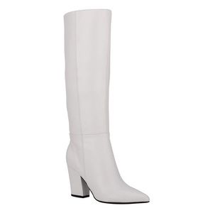 NWT Nine West Gabal White Heel Boots Size 10M